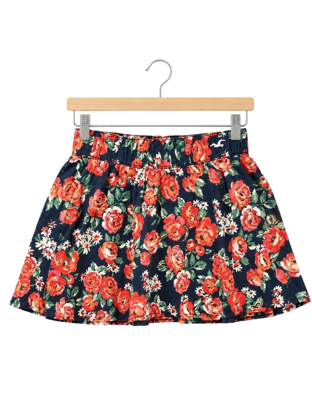 VTG Hollister Floral Mini skater skirt preppy mall indie sleaze cali surf small